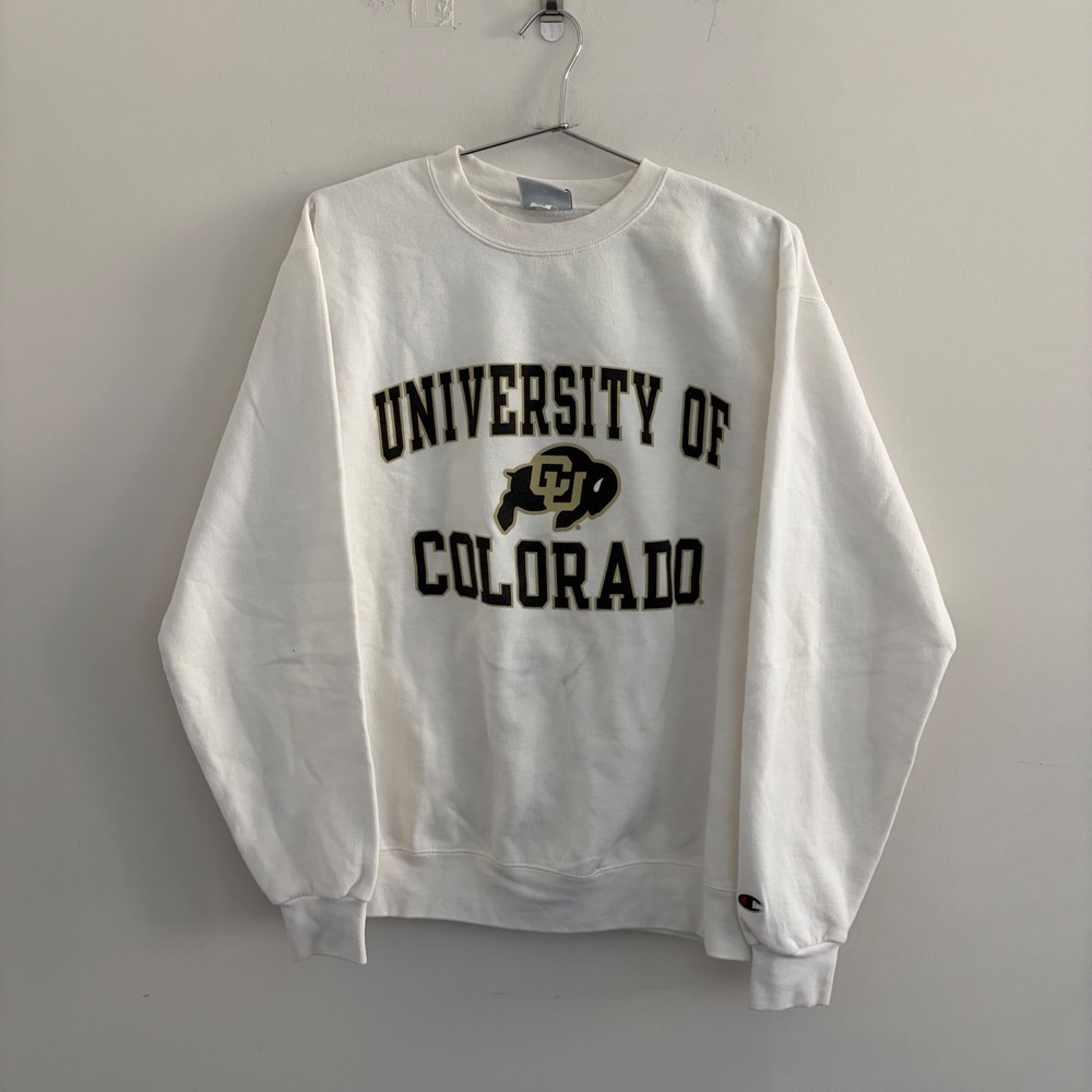 Champion University of Colorado Buffaloes White Crewneck Sweatshirt Medium